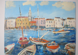 CSODA-SZÉP FESTMÉNY . NEMZETKÖZILEG ELISMERT FESTŐMŰVÉSZ  BÁNFI JÓZSEF . ROVINJ