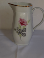 Zsolnay porcelán vizes kancsó, rózsával