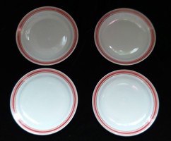 Zsolnay porcelán desszertes tányér piros fekete csíkos 19 cm