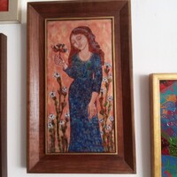 ZSÓRI BALOGH ERZSÉBET -- "VIRÁGOM"-TŰZZOMÁNC KÉP!