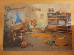 Eredeti Tv tévé Maci Vászonkép retro 80-as évek 46,7x66,5cm