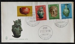 LUXf842-5 / Luxemburg 1972 Régészeti leletek bélyegsor FDC-n