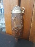Régi Szőlőlevél Kézi Fa Faragású Jelzet Tajtékpipa Fej.15.5 cm.