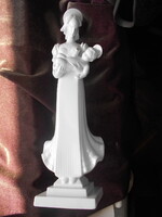 Herendi nagy méretű (36 cm) matyó madonna figura.- fehér porcelán