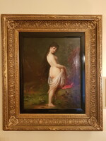 Franz Russ Jr, female nude, ca. 1880, 127x110 (86x70), original frame, intact, from family heirloom