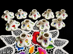 Eredeti Kalocsai porcelán kicsi egy szálas gyertyatartó gömb 2 x 4 cm