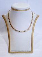 Új, 14 karátos, 6,46 g sárga arany nyaklánc csipkemintával (No. 285.)