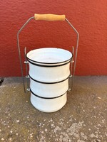 Zománcos zománcozott fehér ételhordó