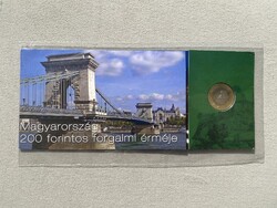 2009 200 Forint elsőnapi veret bliszter + 200 Forint UNC bankjegy, ALACSONY SORSZÁM: 00908