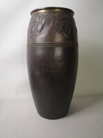CARL DEFFNER JUGENDSTIL VASE - SZECESSZIÓS VÖRÖSRÉZ PADLÓVÁZA, ESERNYŐTARTÓ