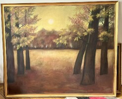 Nagyméretű Belánszky  Ferenc olaj farost festmény. Kerettel.