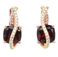 Valodi 8mm Granat 925 Ezust 14k Vörös Arany Fulbevalo