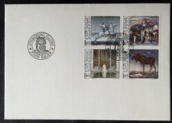 Svéd/f 1178-81n / Svédország 1982 John Bauer bélyegsor négyesblokk FDC-n