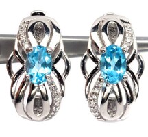Valodi égszinkék Topaz 925 Ezust Fülbevaló