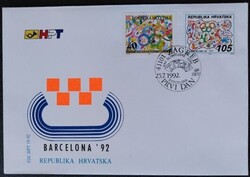 Hf203-4  / Horvátország 1992 Olimpia - Barcelona bélyegsor FDC-n