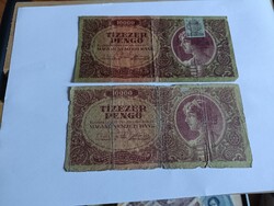 2 db tízezer pengő 1945-ből