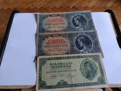 Inflációs pénzek, milpengők 1946-ból