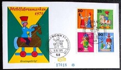 Nf705-8 / Németország1971  Népólét - Játékok bélyegsor FDC-n