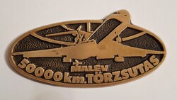 Malév  50000 km Törzsutas bronz plakett  11 x 5 cm