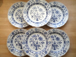 6 db régi-antik hagymamintás Meisseni porcelán tányér 25 cm