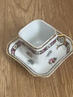 Antik Bécsi porcelán mokkás csésze kis tányérral.