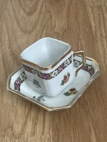 Antik Bécsi porcelán mokkás csésze kis tányérral.
