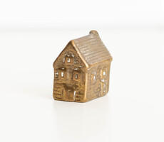 Vintage mini ház, réz házikó - bababútor, babaházi kiegészítő, miniatűr, játék