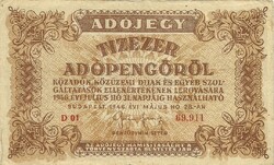 10000 tízezer adópengő 1946 sorszámos, vízjeles papír 2.