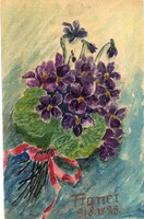 Levelezőlap, díjjegyes 1918. Virágok.