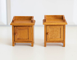 Vintage mini éjjeli szekrények fából - bababútor, babaház kiegészítő, miniatűr, játék