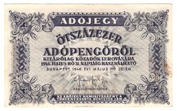 500000 ötszázezer adópengő 1946 sorszám nélküli 2.
