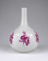 1W211 Régi rózsaszín rózsás Wallendorf porcelán szálváza 15 cm