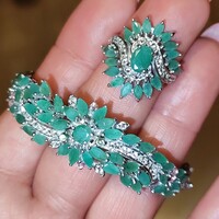 Gyönyörű új 925 ezüst karkötő 17.5mm (55) gyűrűvel