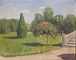 Wittich-Eperjesi Károly: Kastélypark - olaj, vászon