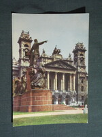 Képeslap,Budapest,Nemzeti galéria,Kossuth Lajos szobor látkép,részlet,1965-