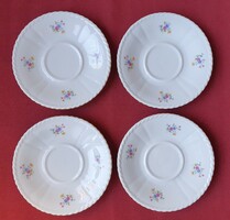 4db Weissen Bavaria német porcelán csészealj kistányér tányér virág mintával