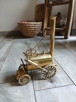 Pazar régi réz gőzmozdony szobor/makett (24x18x8,8 cm)