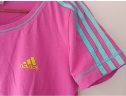 Alakformáló hasleszorítós hosszított új eredeti Adidas M-XXLrózsaszín felső hímzett azúrkék csíkok