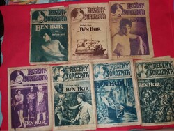 Antik Lewis Wallace : BEN HUR folytatásos regény PONYVA 7db egyben képek szerint TOLNAI