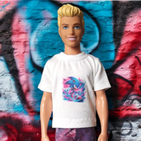 Fiú póló, Ken póló, Sonic mintával- ruha barbie típusú fiú babákhoz (f007fo)