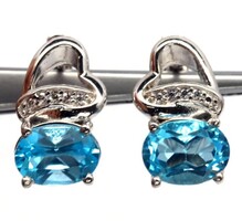 Valodi égszinkék Topaz 925 Ezust Fülbevaló
