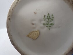 Hollóházi porcelán váza, kék-fekete csíkokkal. 6322