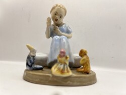Régi német kerámia figura, szignóval. 6342