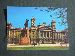 Képeslap,Budapest,Nemzeti galéria,Kossuth Lajos szobor látkép,részlet,1968-