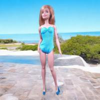 Kék body, dressz, fürdőruha- ruha barbie típusú babákhoz (a014kk)