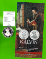 2009 - Kálvin 500. évforduló - ezüst emlékérme PP - kapszulában + certi , MNB ismertető