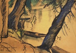 Nyergesi János (1895-1982) : Folyóparti fák / Tokaj