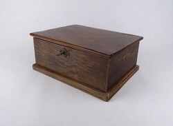 1U737 Antik kulcsos ládika fadoboz leveles láda 25 x 19 x 10.8 cm