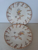 Antik Sarreguemines kistányérok XV. Louis virágos mintával