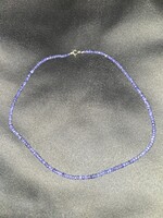 • Zafír drágaköves nyaklánc 925 sterling  ezüst, új  50 cm